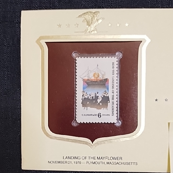 Vintage Landing of the Mayflower Postage Stamp "Historic Stamps of America" - Picture 1 of 4